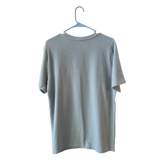 NEW Lucky Brand Casual Textured Crewneck T-Shirt Size L Light Blue Short Sleeve - Picture 6 of 7